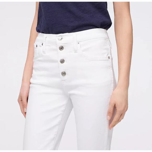 NWT J.Crew Vintage Straight Buttonfly Jean In White Size 32 Tall - Picture 2 of 8